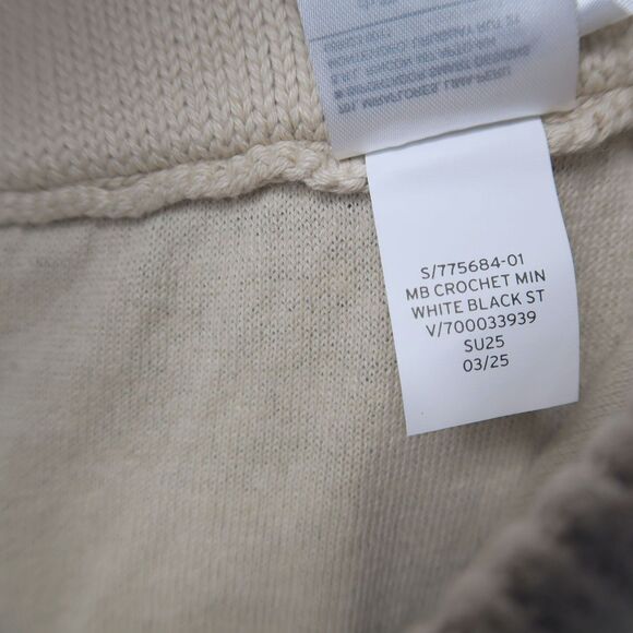 GAP NWT Striped Crochet Knit Mini Skirt Size S 100% Cotton Lined Neutral Tan - Picture 3 of 11